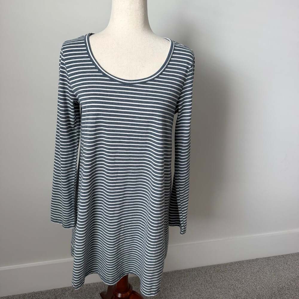 Ya Los Angeles Long Sleeve Striped Scoop Neck Tunic Dress